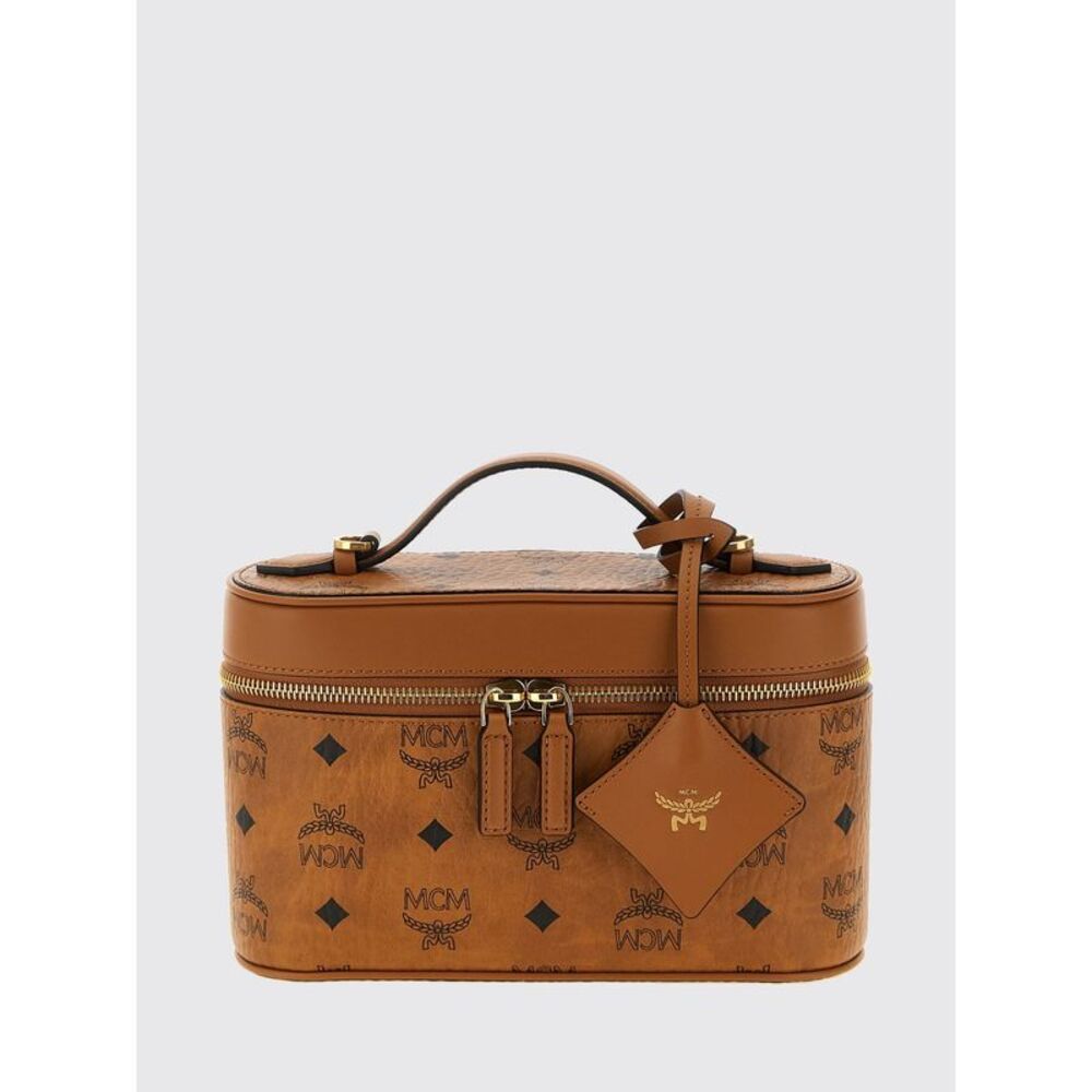 Mcm Women Aren Mini Handbag Mcm In Logo-Print Coated Cotton With Logo Charm